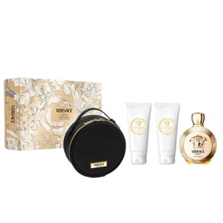 Versace Eros Pour Femme zestaw woda perfumowana spray 100ml + balsam do ciała 100ml + żel pod prysznic 100ml + kosmetyczka