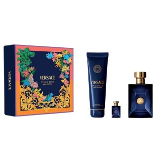 Versace Pour Homme Dylan Blue zestaw woda toaletowa spray 100ml + woda toaletowa spray 10ml + żel pod prysznic 150ml