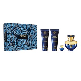 Versace Dylan Blue Pour Femme zestaw woda perfumowana spray 100ml + żel pod prysznic 100ml + balsam do ciała 100ml + miniatura wody perf