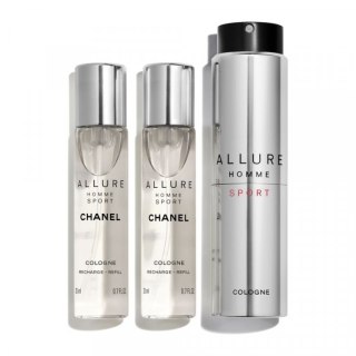 Chanel Allure Homme Sport Cologne zestaw woda kolońska spray + wkład 3x20ml